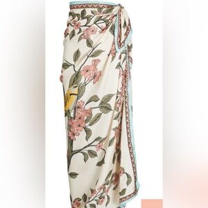 AGUA BY AGUA BENDITA CELESTE FLORAL SILK-TWILL SCARF